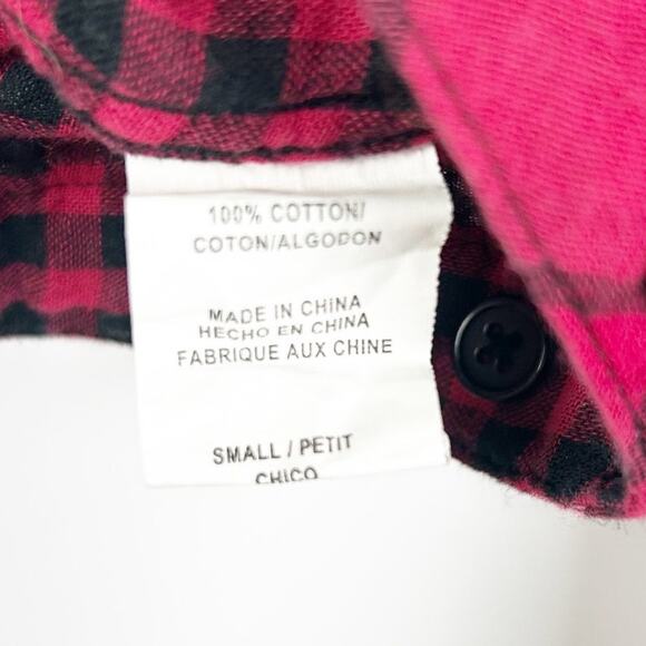 Rails Kendra Red and White Plaid Gauze Shirt Flannel Button Front Womens Size S - Picture 8 of 12